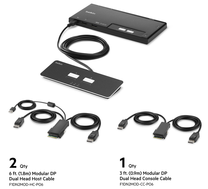 You Recently Viewed Belkin F1DN202MOD-PP-4 2-Port Dual DP Modular KVM Switch Image